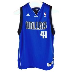 Dallas Mavericks Youth XL Women's Small Dirk Nowitzki Adidas Stitched NBA Jersey